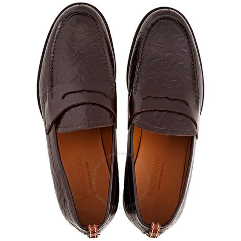 d-ring detail monogram leather loafers burberry|Burberry Emile Monogram Leather D.